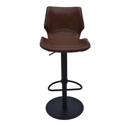 Picture of Armen Living LCZUBAVCBL 32-42 x 20 x 17 in. Zuma Adjustable Swivel Metal Barstool&#44; Vintage Coffee Faux Leather & Black Metal