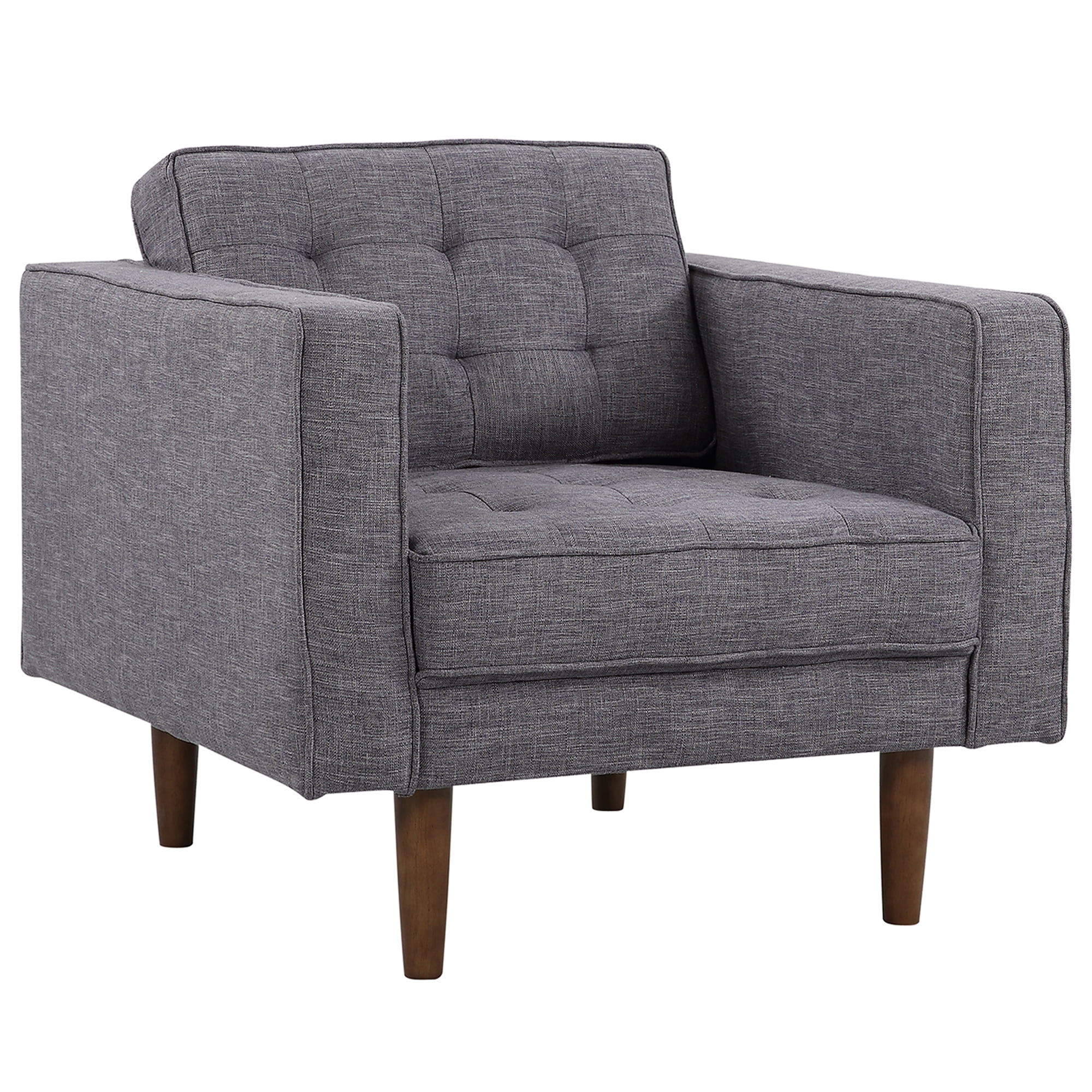 Picture of Armen Living LCEL1DG 30 x 23 x 23 in. Element Mid-Century Modern Chair&#44; Dark Gray Linen & Walnut Legs