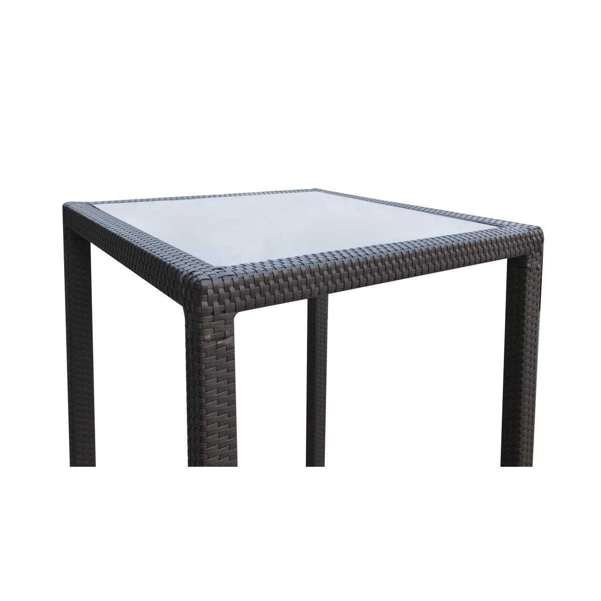 Picture of Armen Living LCTRBTBE 26 x 35 x 30 in. Tropez Outdoor Patio Wicker Bar Table with Black Glass Top