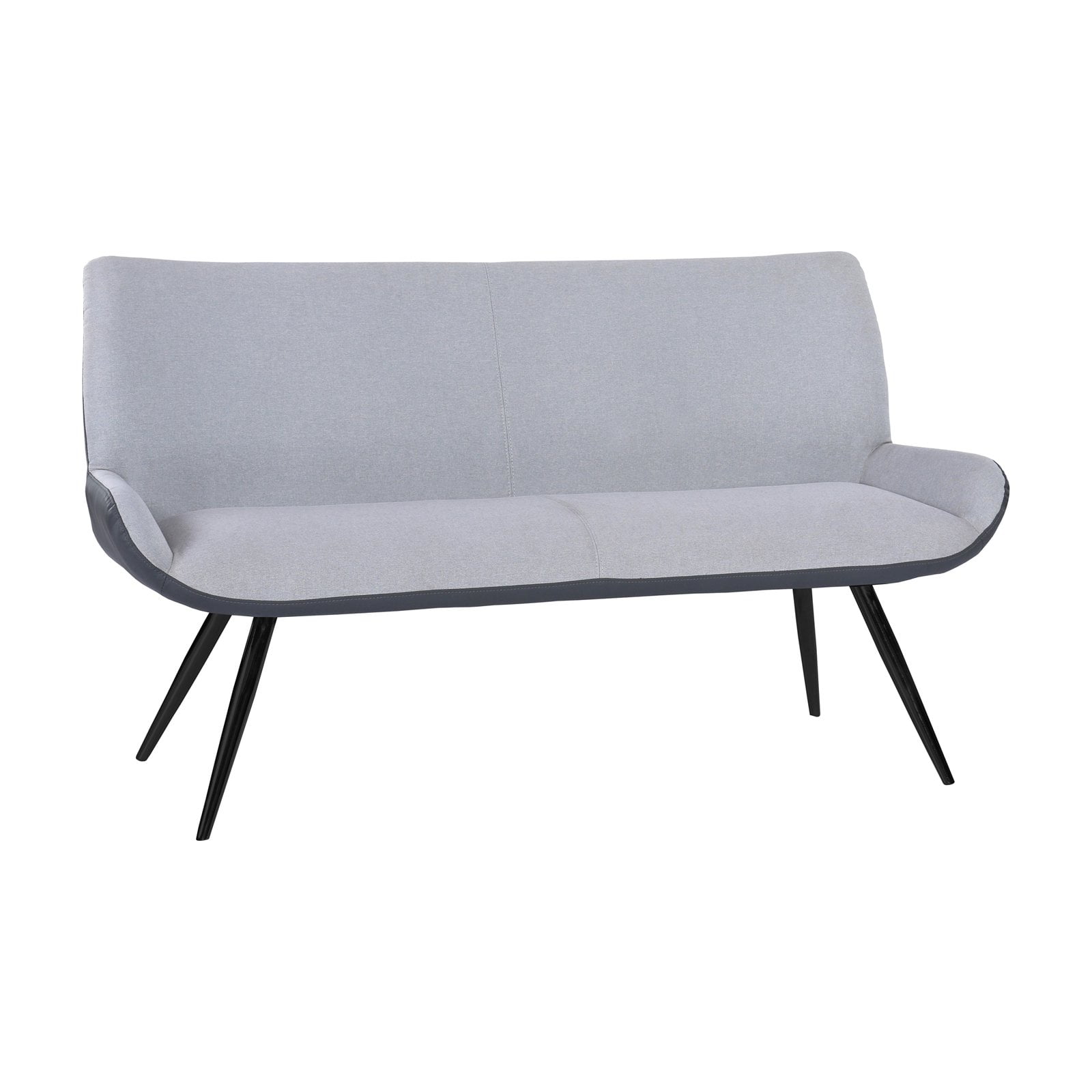 Picture of Armen Living LCCDBEBG 36 H x 62.5 W x 29 D Coronado Contemporary Bench in Brushed Gray Powder Coated Finish & Gray Fabric