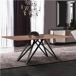 Picture of Armen Living LCMNDIWABL Modena Contemporary Dining Table in Matte Black Finish & Walnut Wood Top - 30 x 39.5 x 79 in.