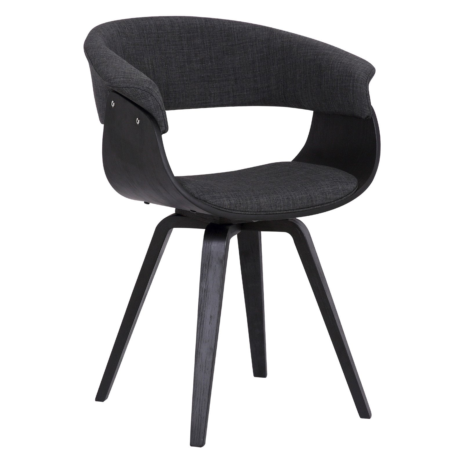 LCSUCHBLCH Summer Contemporary Dining Chair in Black Brush Wood Finish & Charcoal Fabric - 31 x 24.5 x 21.5 in -  Armen Living