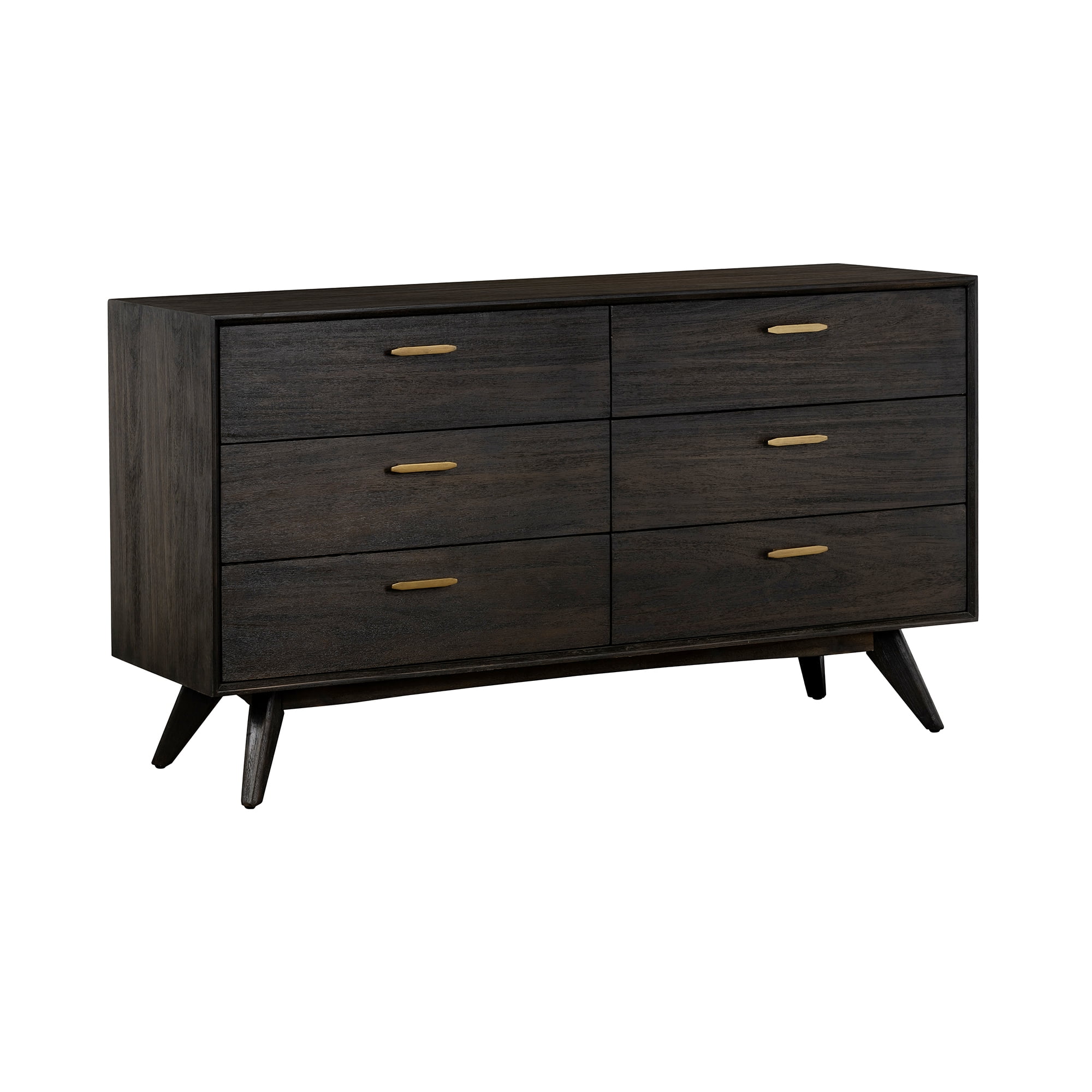 Picture of Armen Living LCLFDRBR Baly Acacia Mid-Century 6 Drawer Dresser - 34 x 63 x 18 in.