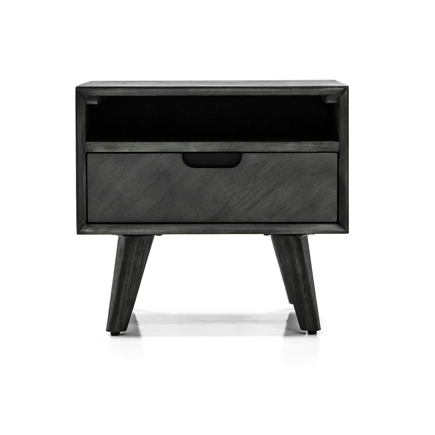 Picture of Armen Living LCMOLATG Mohave Mid-Century Tundra Acacia Single Drawer Night Stand, Grey