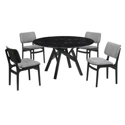 Picture of Armen Living SETVEDIBLK5D Venus & Lima 5 Piece Black Marble Round Dining Set