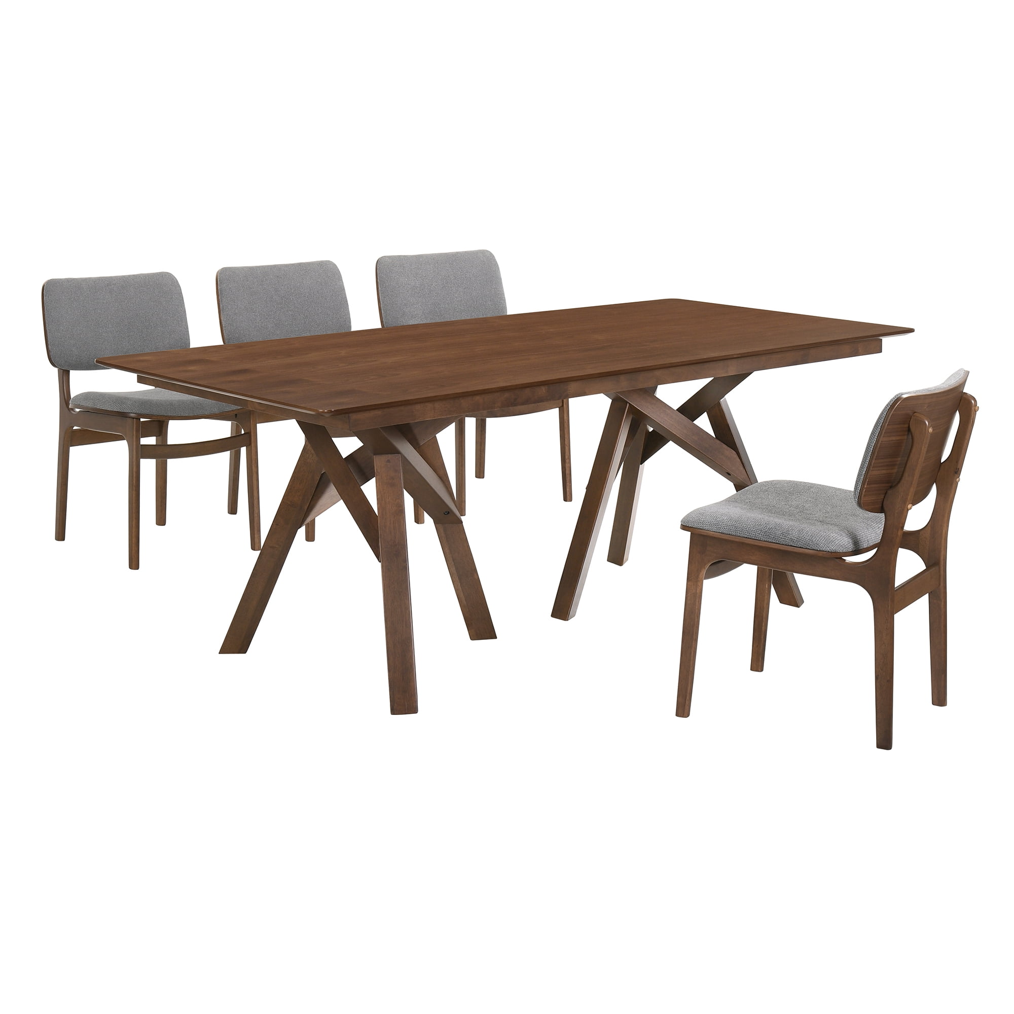 Picture of Armen Living SETCODIWA5D Cortina & Lima 5 Piece Walnut Rectangular Dining Set
