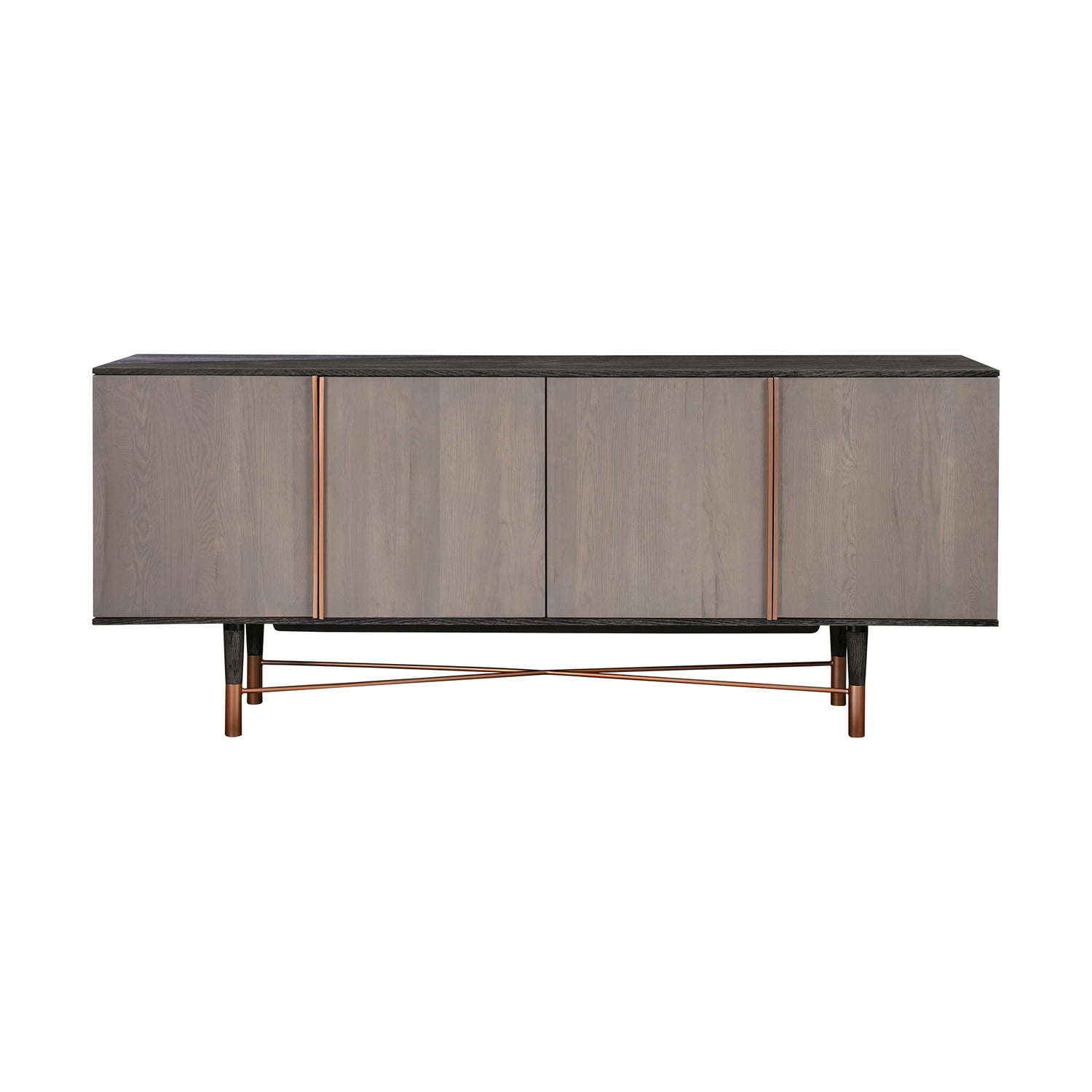 Picture of Armen Living LCTNBUBL Turin Rustic Oak Wood Sideboard Cabinet with Copper Accent