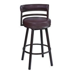 Picture of Armen Living 721535746842 26 in. Titana Barstool in Auburn Bay Finish with Pu Upholstery&#44; Brown