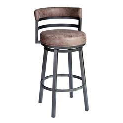 Picture of Armen Living 721535746866 26 in. Titana Barstool with Bandero Tobacco Upholstery, Mineral Finish