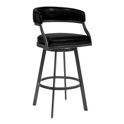 Picture of Armen Living 721535746958 30 in. Dione Bar Height Barstool&#44; Mineral Finish & Vintage Black Faux Leather