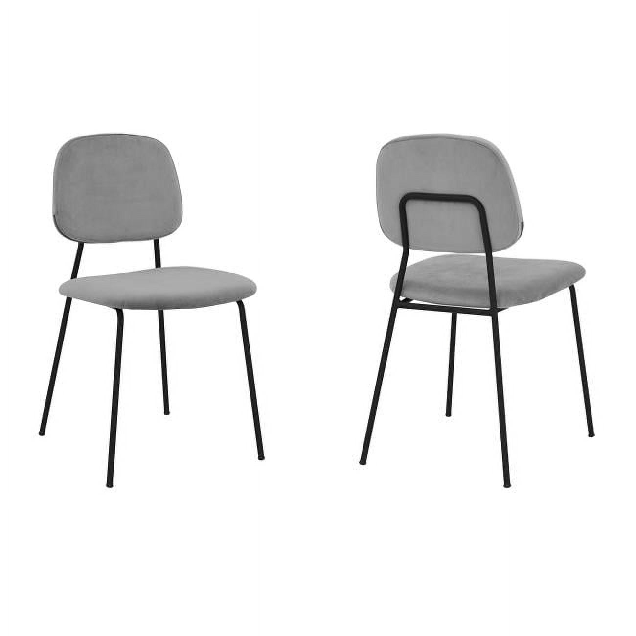 LCLCSIBLGR Lucy Dining Room Chairs, Grey Velvet & Metal - Set of 2 -  Armen Living