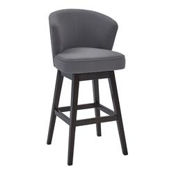 Picture of Armen Living LCBDBAESGR30 30 in. Brandy Bar Height Wood Swivel Barstool in Espresso Finish with Grey Fabric