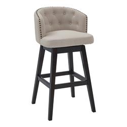 Picture of Armen Living LCCIBAESTN26 26 in. Celine Counter Height Wood Swivel Tufted Barstool - Espresso & Tan