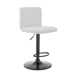 Picture of Armen Living LCDUBABLWH Duval Adjustable White Faux Leather Swivel Bar Stool