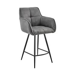 Picture of Armen Living LCVRBACH26 26 in. Verona Counter Height Bar Stool in Charcoal Fabric & Black Finish