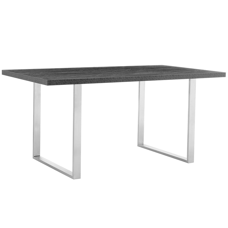 Picture of Armen Living LCFEDIBSCH Fenton Dining Table with Charcoal Top & Brushed Stainless Steel Base