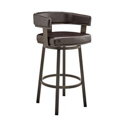Picture of Armen Living 721535761951 30 in. Cohen Bar Height Swivel Bar Stool&#44; Java Brown Finish & Chocolate Faux Leather