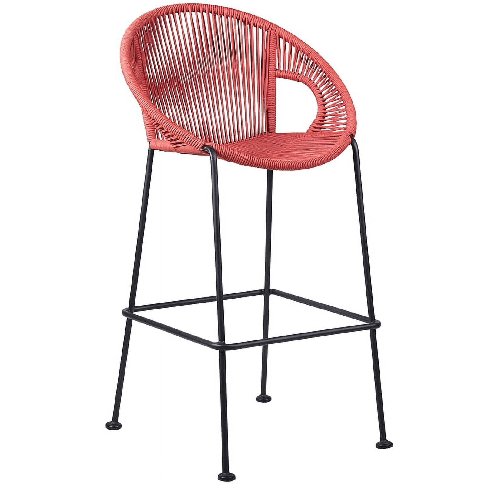 Picture of Armen Living LCACBABRK30 30 in. Acapulco Indoor Outdoor Steel Bar Stool with Brick Red Rope