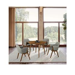 Picture of Armen Living SETARDI5REWACH42 42 in. Arcadia & Renzo Round Dining Set&#44; Charcoal & Walnut Wood - 5 Piece