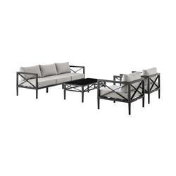 Picture of Armen Living SETODSOLTGR Sonoma Outdoor Sofa&#44; Dark Grey & Light Grey - 4 Piece