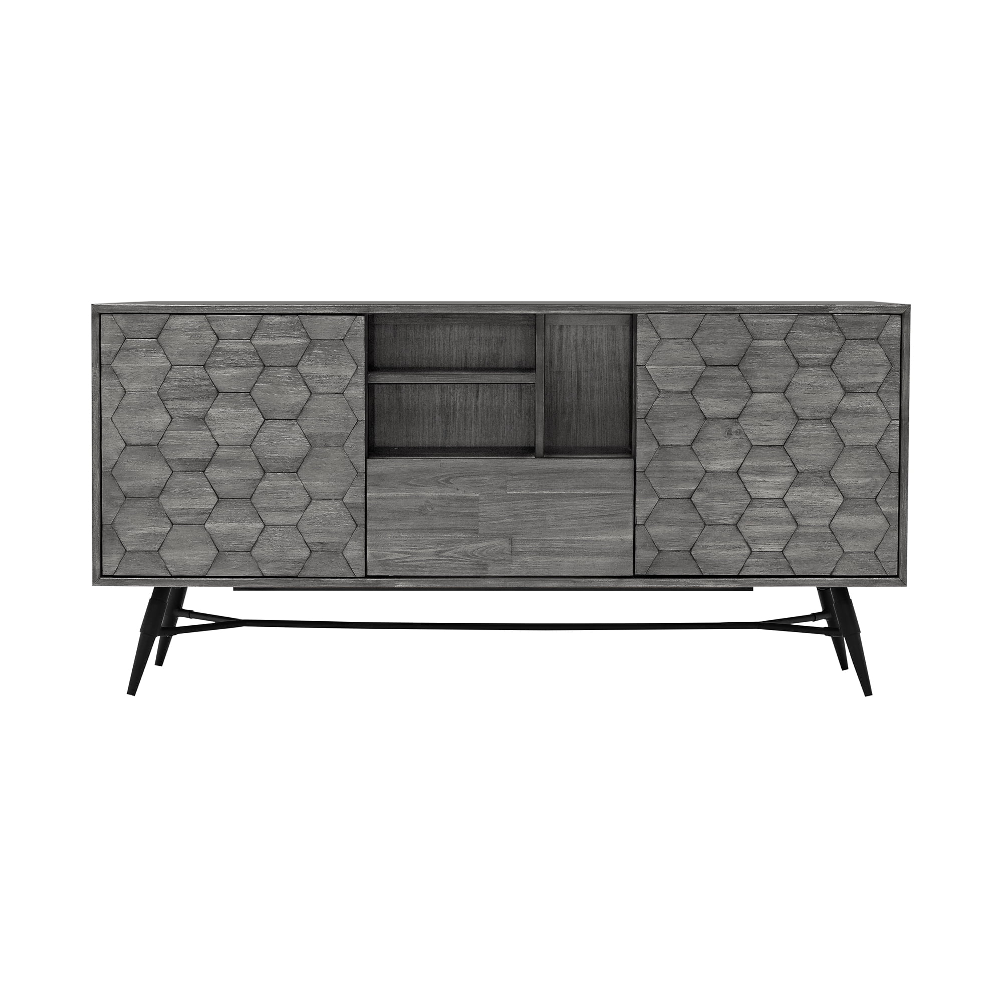 Picture of Armen Living LCMKBUTG Makena Sideboard Buffet in Grey Acacia Wood