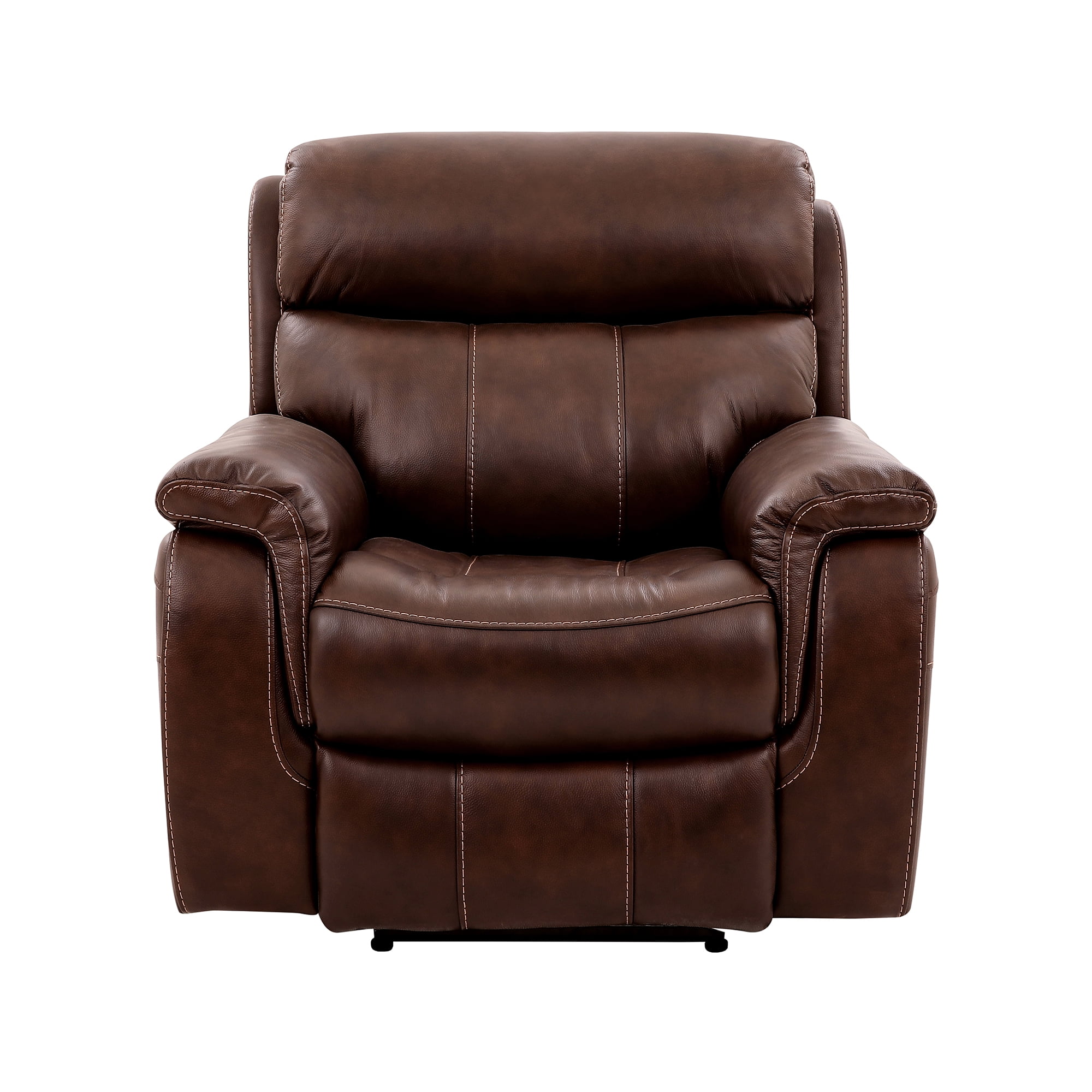 Picture of Armen Living LCMN1BR Montague Dual Power Headrest & Lumbar Support Recliner Chair in Genuine Brown Leather