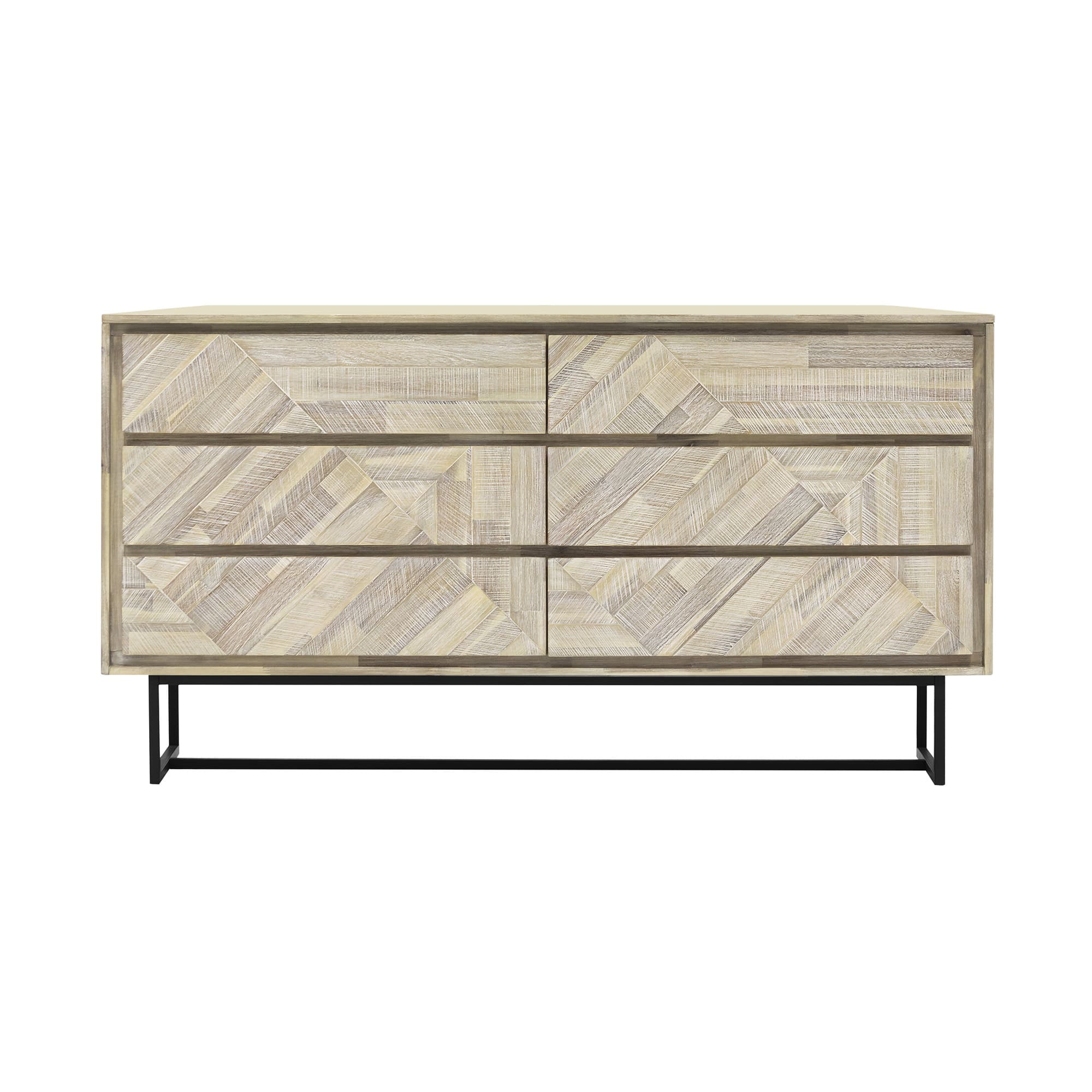 Picture of Armen Living LCPEDRNAT Peridot 6 Drawer Dresser in Natural Acacia Wood