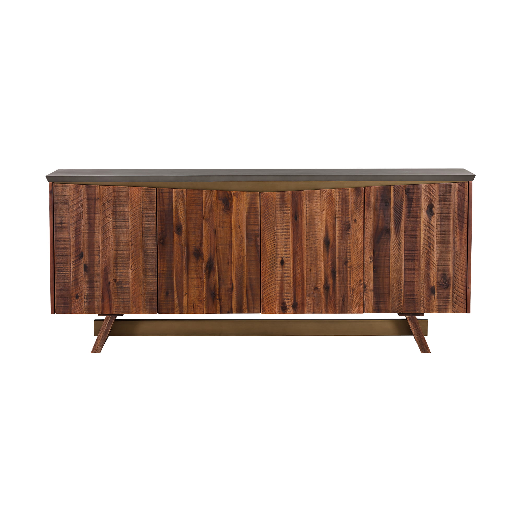Picture of Armen Living LCPJBUCC Picadilly 4 Door Sideboard Buffet in Acacia Wood & Concrete