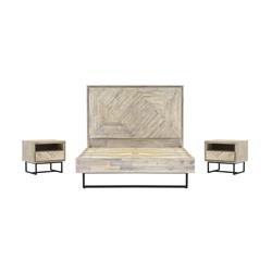 SETPEBDQN3A Peridot Bedroom Set in Natural Acacia Wood - Queen Size - 3 Piece -  Armen Living