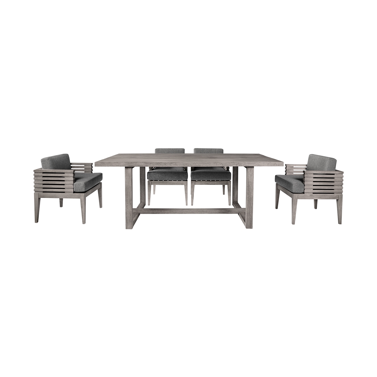 Picture of Armen Living SETVIDI5GRY Vivid Outdoor Patio Dining Set&#44; Gray Eucalyptus Wood with Gray Olefin Cushions - 5 Piece