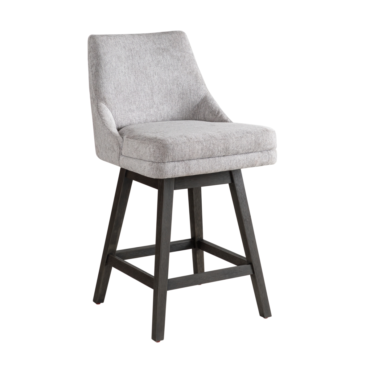 Picture of Armen Living LCBRBAGRYMO26 26 in. Branson Solid Wood Upholstered Counter Height Swivel Barstool with Fabric Seat - Gray Wood & Gray