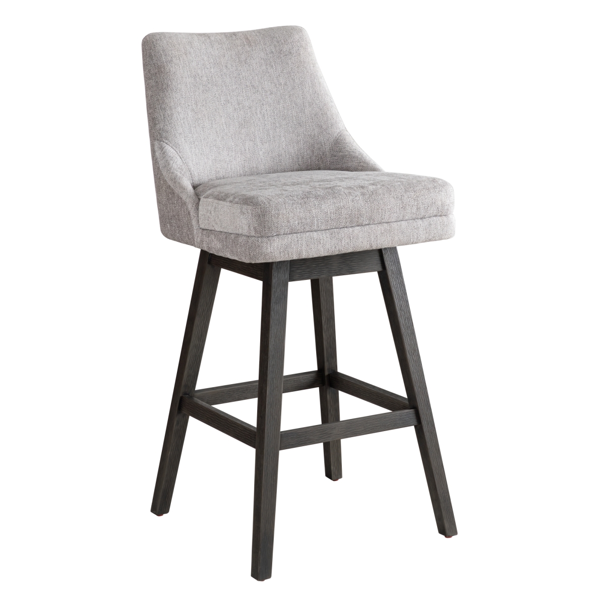 Picture of Armen Living LCBRBAGRYMO30 30 in. Branson Solid Wood Upholstered Bar Height Swivel Barstool with Fabric Seat - Gray Wood & Gray