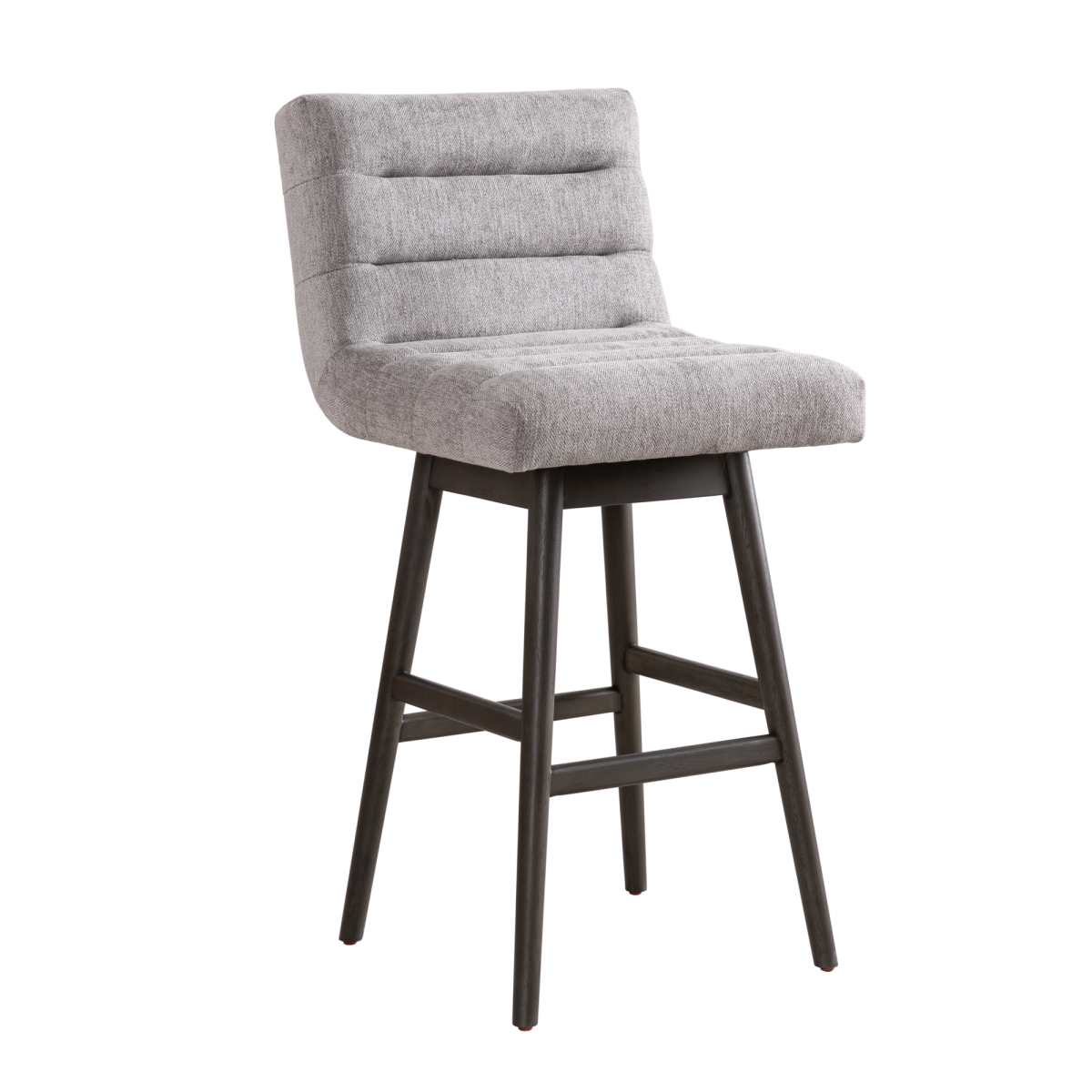 Picture of Armen Living LCELBAGRYMO30 30 in. Elias Solid Wood Upholstered Bar Height Swivel Barstool with Fabric Seat - Gray Oak & Gray