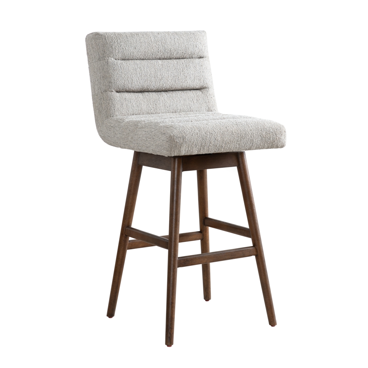 Picture of Armen Living LCELBABRNMG30 30 in. Elias Solid Wood Upholstered Bar Height Swivel Barstool with Fabric Seat - Brown Oak & Morning Fog