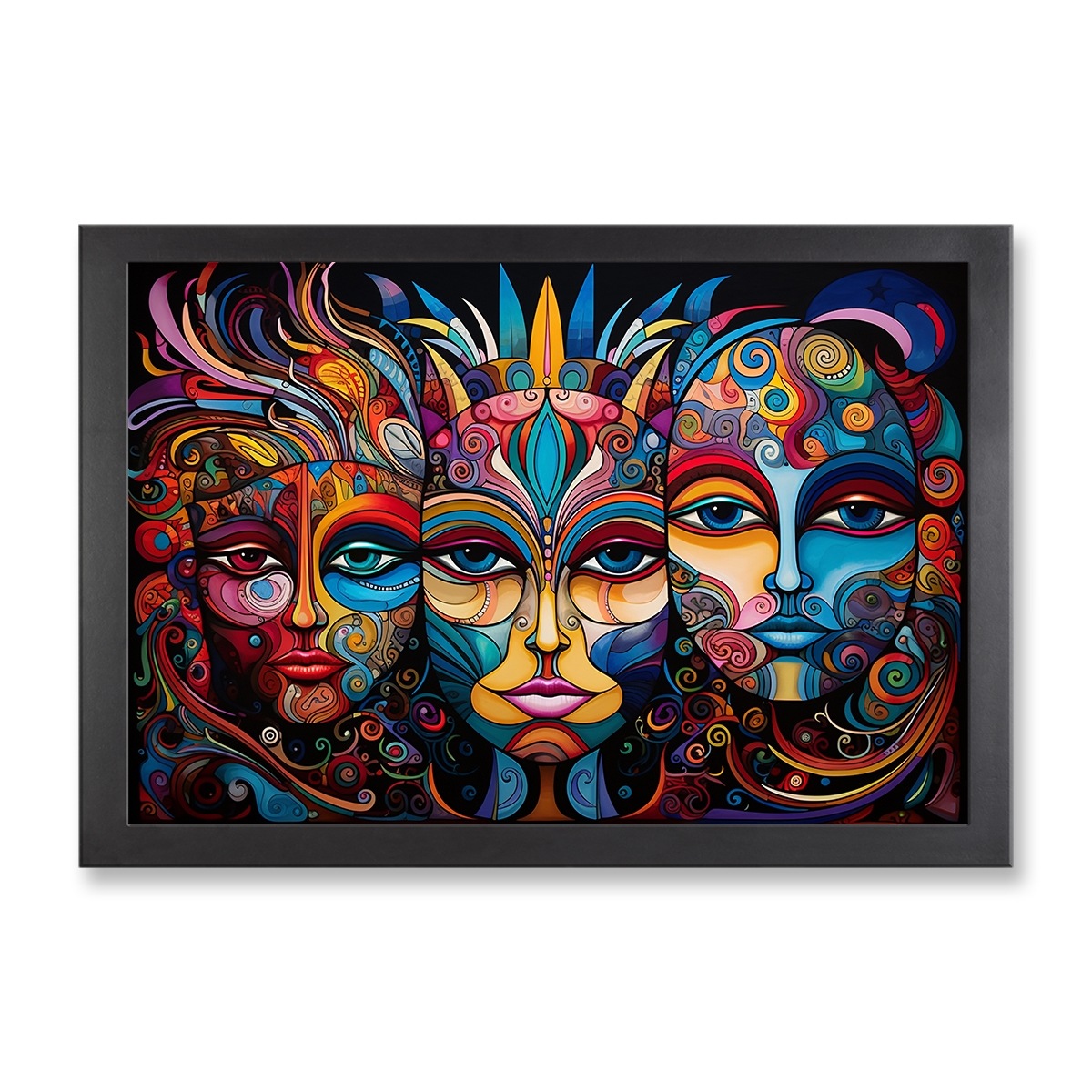 73000 - Framed Print 'Faces of Colors'  (Size 24x34")
