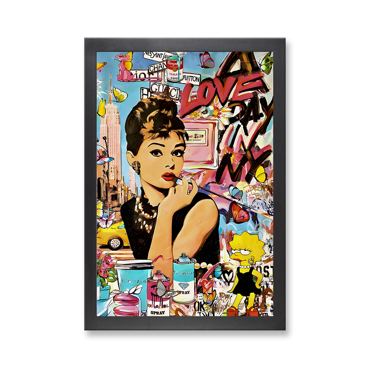 73265 - Framed Print 'Audrey Hepburn Collage'  (Size 24x34")