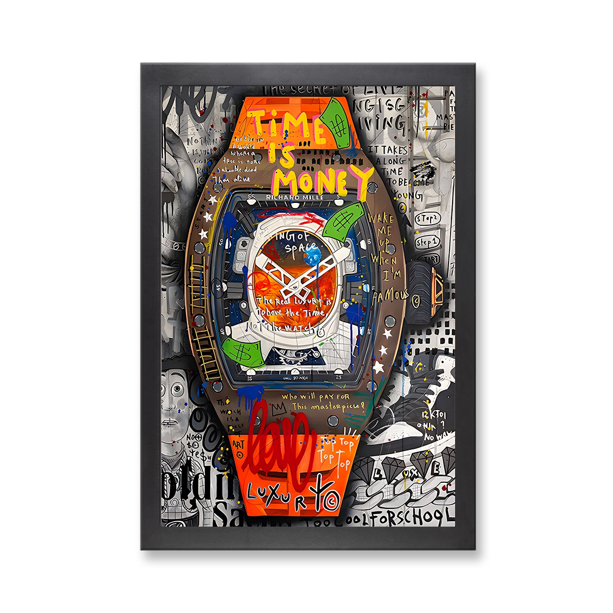 73010 - Framed Print 'Time is Money'  (Size 24x34")