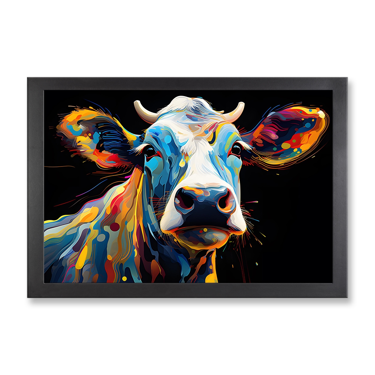 73726B - Framed Print 'Colorful Cow'  (Size 24x34")