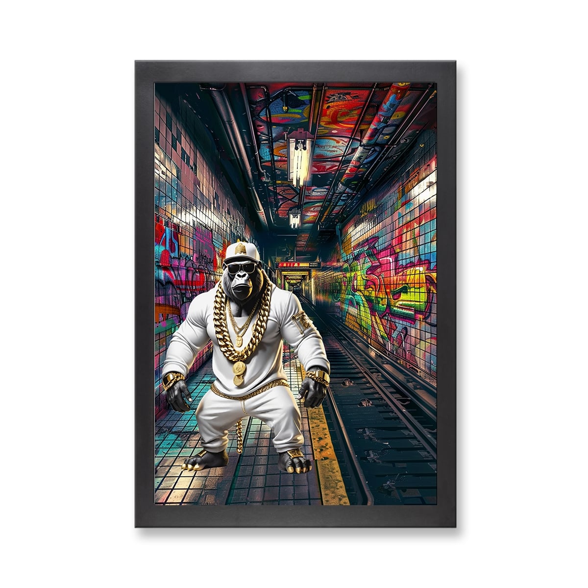 73402 - Framed Print 'Gangster Gorilla'  (Size 24x34")