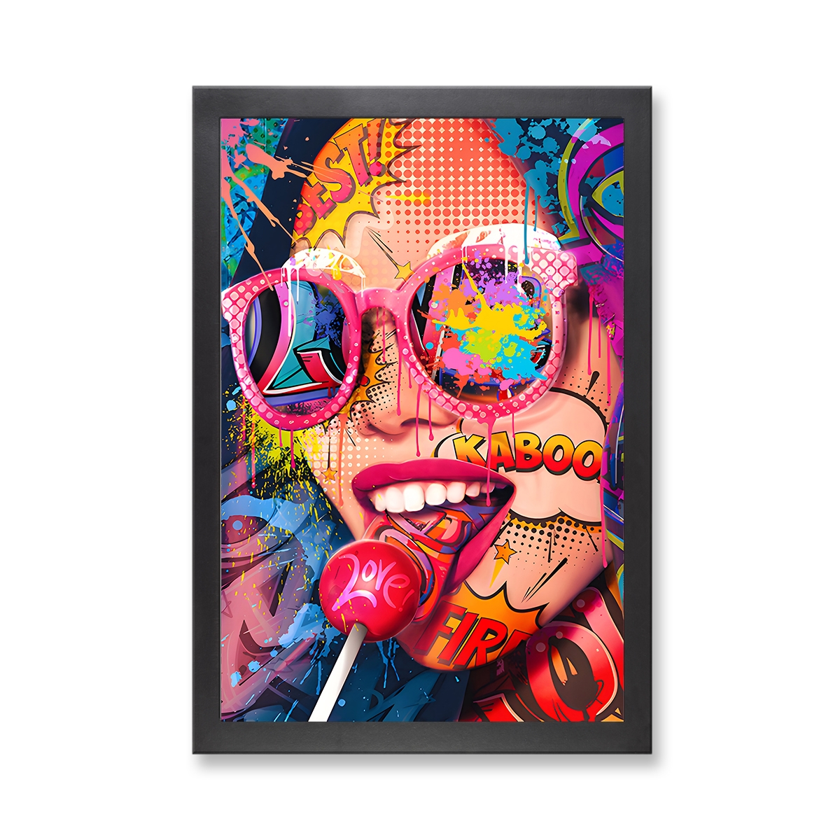 73009A - Framed Print 'Lollipop Graffiti'  (Size 24x34")