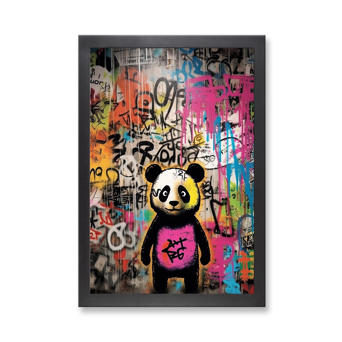 73327 - Framed Print 'Graffiti Panda' (Size 24x34')
