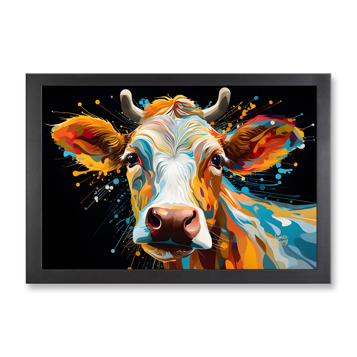 73726A - Framed Print 'Hello Cow'  (Size 24x34")