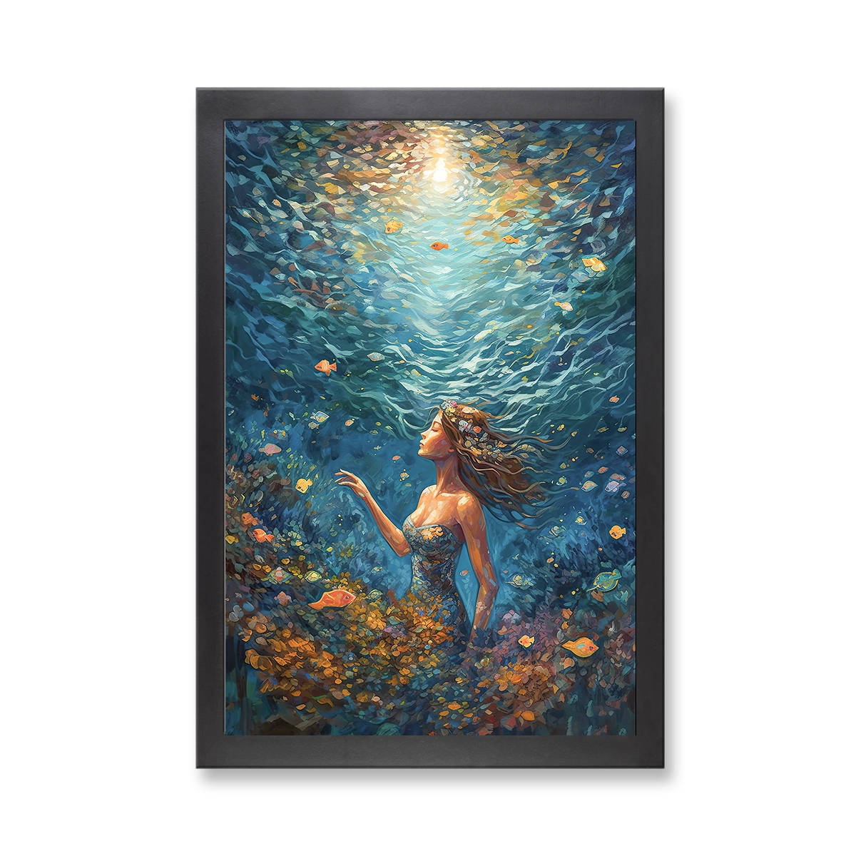 73611B - Framed Print 'Mermaid I'  (Size 24x34")