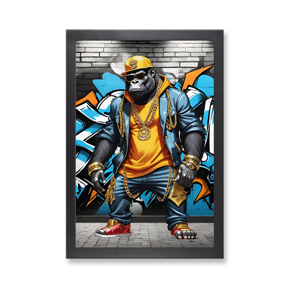 73406 - Framed Print 'Graffiti Gorilla'  (Size 24x34")