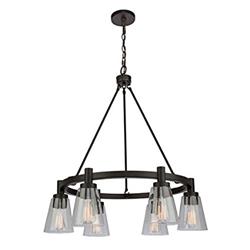 Picture of Artcraft Lighting AC10765OB 29 in. Six Light Chandelier, Oil Rubbed Bronze Finish with Clear Glass