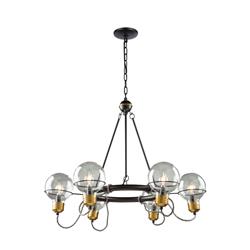 Picture of Artcraft Lighting AC11727BK Martina 6-Light Chandelier&#44; Black & Brushed Brass