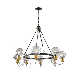 Picture of Artcraft Lighting AC11728BK Martina 8-Light Chandelier&#44; Black & Brushed Brass