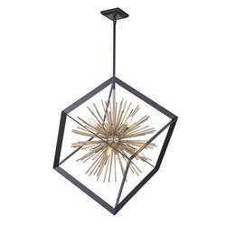 Picture of Artcraft Lighting AC11440 Sunburst 8-Light Chandelier&#44; Matte Black & Satin Brass
