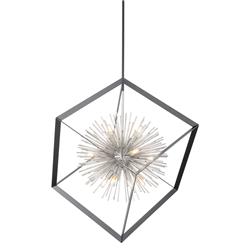 Picture of Artcraft Lighting AC11441CH Sunburst 12-Light Chandelier&#44; Matte Black & Chrome