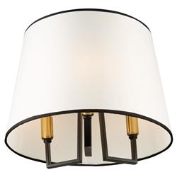 SC13344BK Coco 3-Light Semi-flush Mount Light, Gold & Black